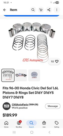 Civic d series sohc pistons