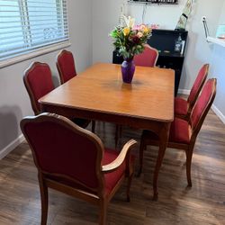 Mid-century Table, Chairs, Extendable 