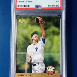 1993 Upper Deck Derek Jeter Rookie Baseball Card Graded PSA 7