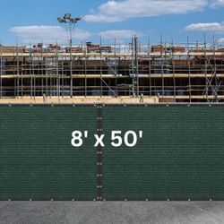 Heavy-Duty Green Screen, 8 x 50 FT, 90% Blockage