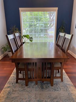 Dining table with chairs  and bench