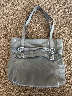 Vintage Armani Exchange Gray Suede Leather Purse