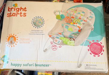 Bright Starts Animal Safari-vibrating bouncer for boy or girl