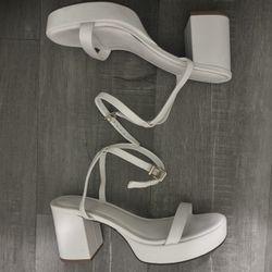 Express White Platform Sandals 