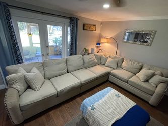 Beige 4 piece Fabric Sectional Sofa (ottoman not included)￼