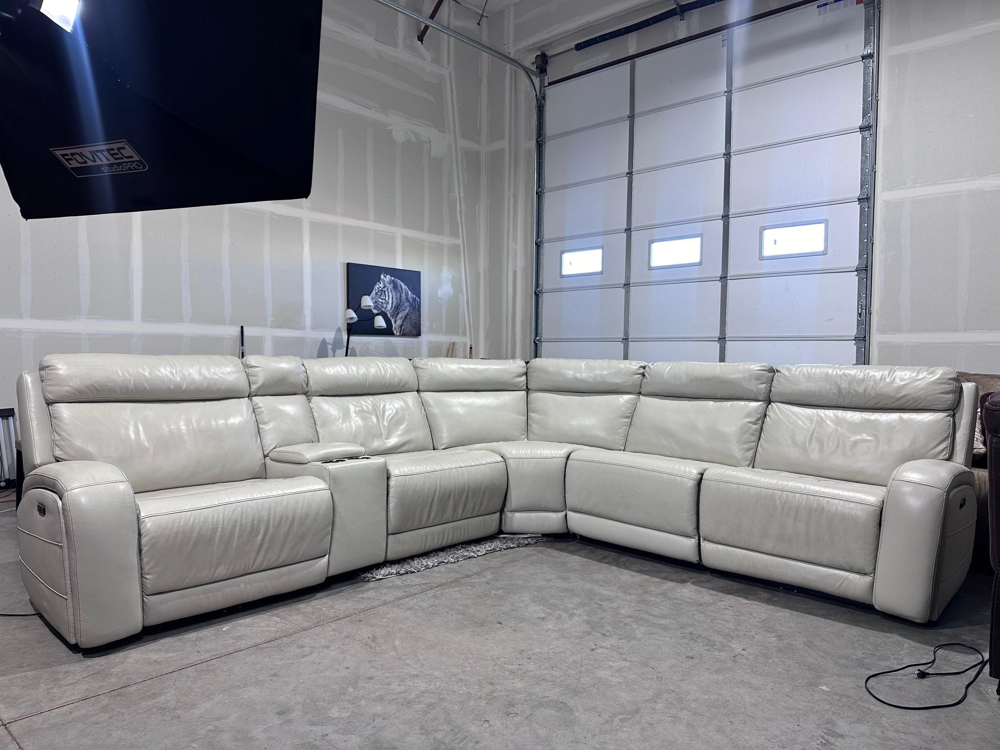 White Pearl Electric Recliners Sectional- Free Delivery