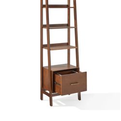 Gorgeous Mid-Century Ladder Bookshelf with Drawer – Excellent Condition