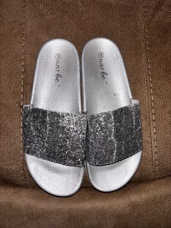 Just Be Glitter Slide Sandals Size 9