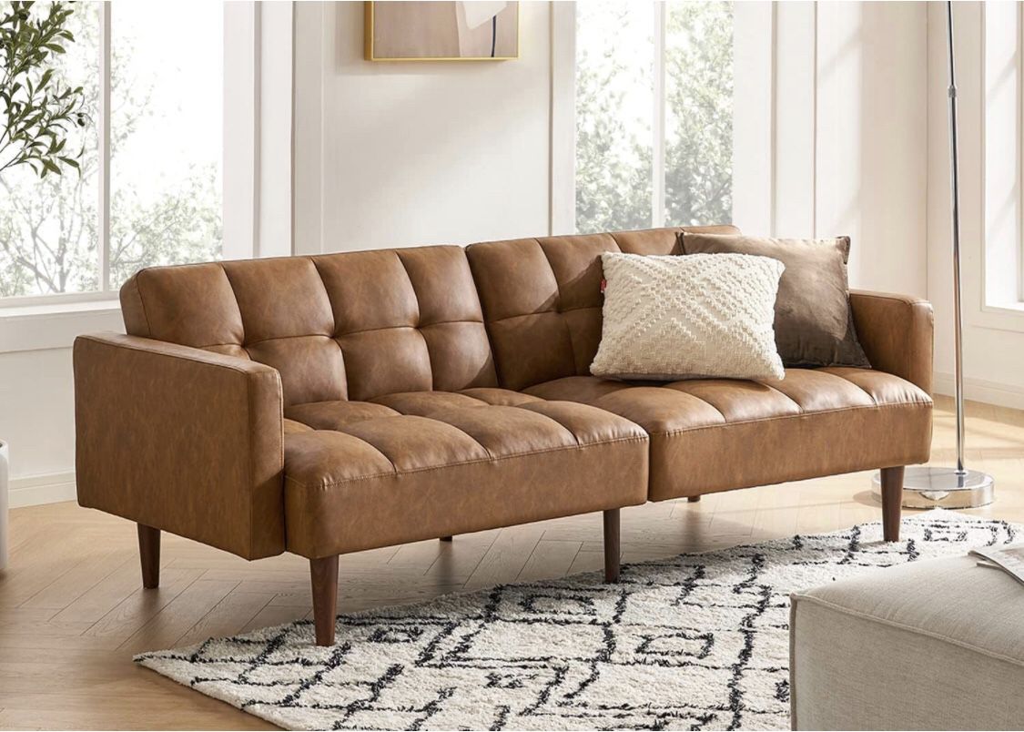 Aaron Couch, Small Sofa, Futon, Sofa Bed, Sleeper Sofa, Loveseat, Mid Century Modern Futon Couch, Sofa Cama, Couches for Living Room, Bedroom 77.5" (P