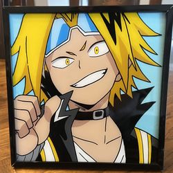 Reverse Painting of Denki Kaminari - My Hero Academia - 8.5”x8.5”