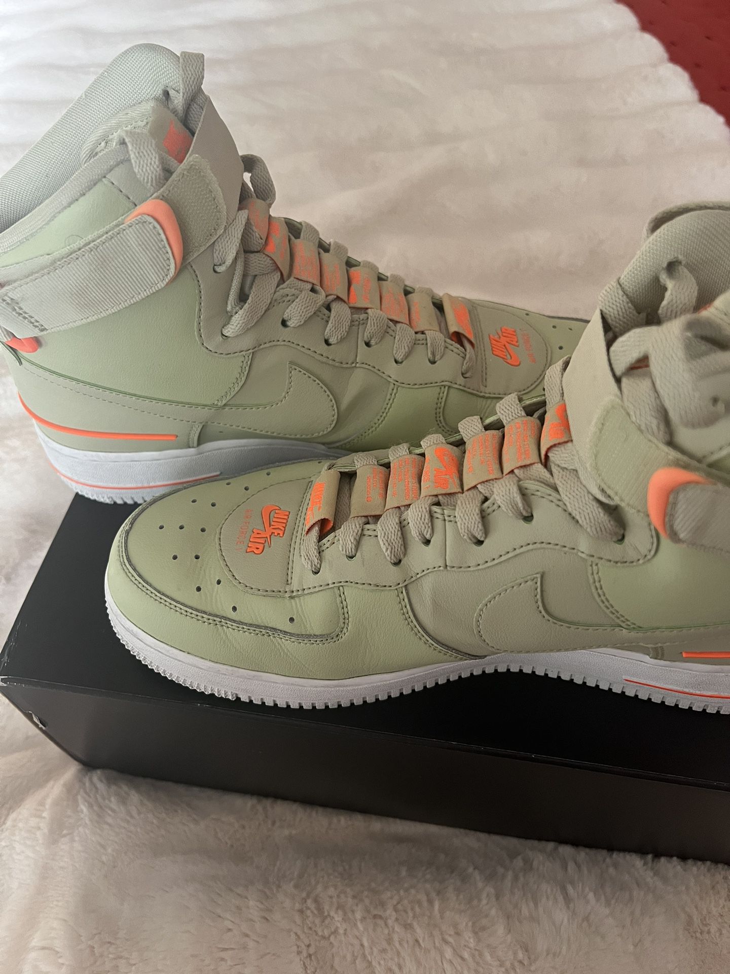 Green And Orange Nike Air Force Ones 