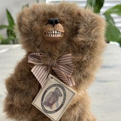 VNTG Kimberly’s Originals Butch Jointed Teddy Bear Handmade Resin Face Mint