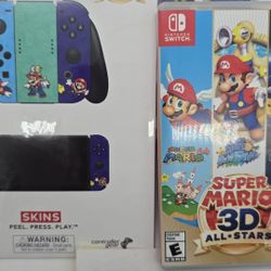 Nintendo Switch Super Mario 3D All-Stars + Stickers Skin Set!