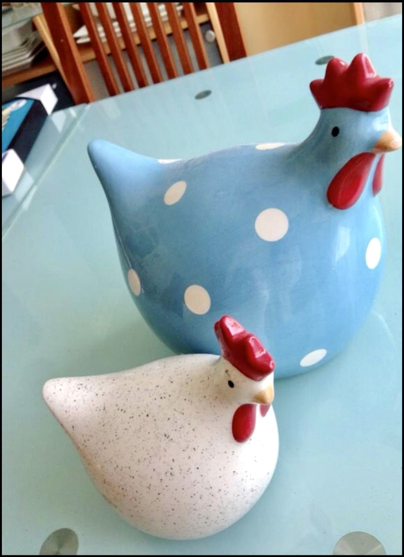 2 Cute Ceramics Chickens