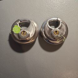 2 EXTRA Space Harden STEEL Locks With Keys