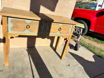 Wood Console Table with Two Drawers