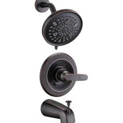 Replacement 9-Setting Rain Shower Faucet Tub Trim Kit for Delta 13/14 Series, High Pressure 5.5" Round Rain Shower Hea