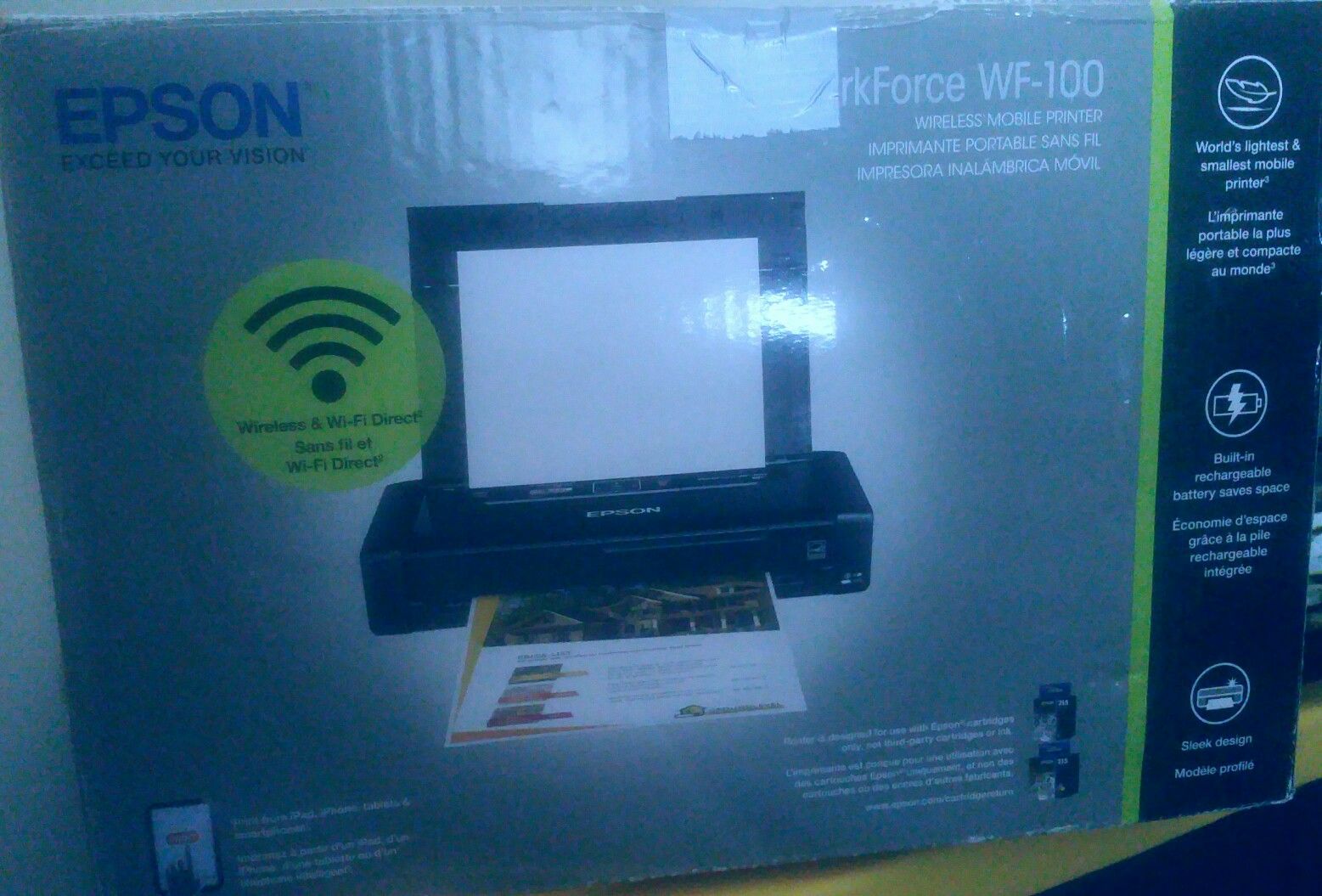 New Open Box Display Workforce WF-100 EPSON Wireless Mobile Printer