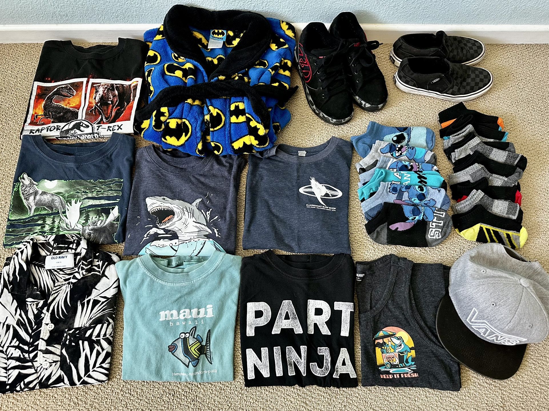 Boys Clothes - Size S (6) & Shoes - Size (2)