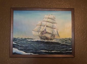 Oil painting ship