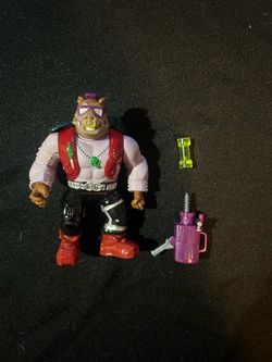Vintage Playmates TMNT Mohawk Figure with Purple Hammer & Accessories
