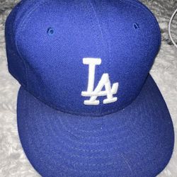 Dodgers 7 3/8 New Era No Logo On Side