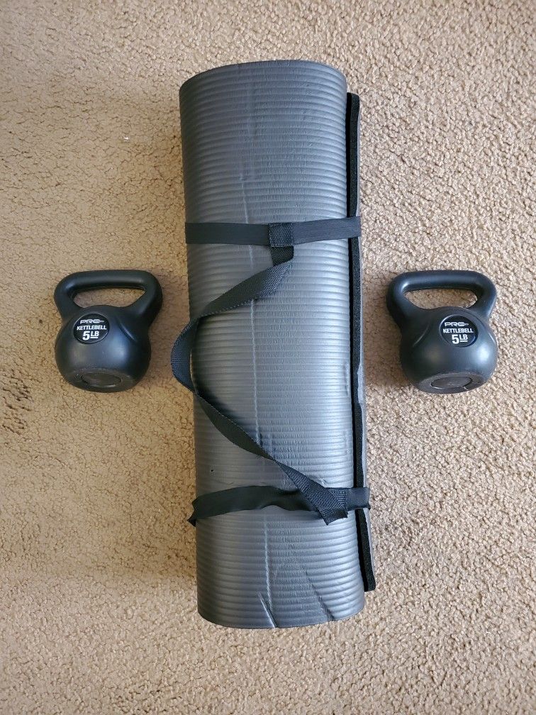 Yoga Mat And 5lb Weights