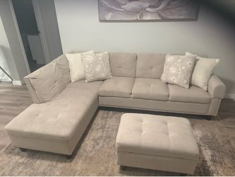 Sectional sofa with ottoman included