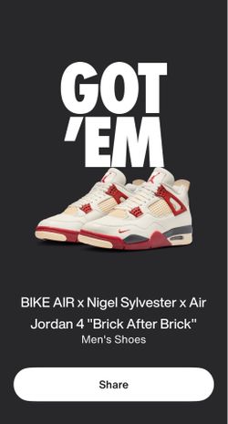 Jordan 4 Brick After Brick Nigel Sylvester size 10