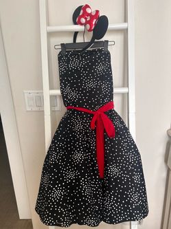 Minnie Mouse Girls Costume Halloween Dress with Ear Headband
