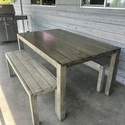 Modern Outdoor Dining Table and Bench Set