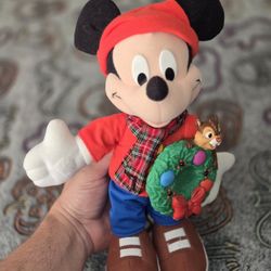 Disney MICKEY MOUSE HOLIDAY FRIEND PLUSH Lights Sounds Christmas Fisher Price