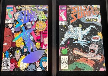 Silver Surfer #43 & #75 Comic Lot – Marvel 1990 & 1992 Foil Cover