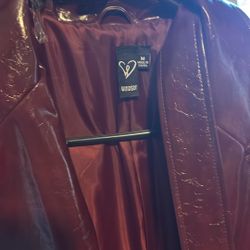 Burgundy Leather Jacket Medium 