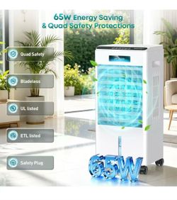 Windowless Portable AC Unit with 3 Speeds, 3 Modes, 8L Swamp Cooler w/7H Timer, 90°Oscillation, Remote Control Air Conditioners