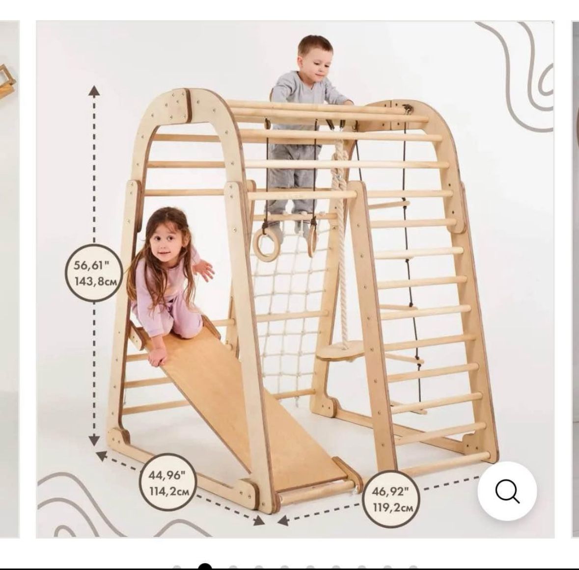 Indoor Playground for Toddlers - 7inl Playground + Swings Set + Slide Board + Art Set