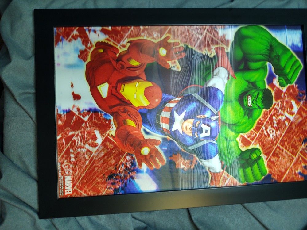 Marvel Hulk Captain America And Iron Man 3D Hologram Picture