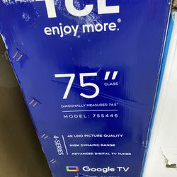 75’ Inch  Tcl 4K Smart Roku 📺 Tv !!