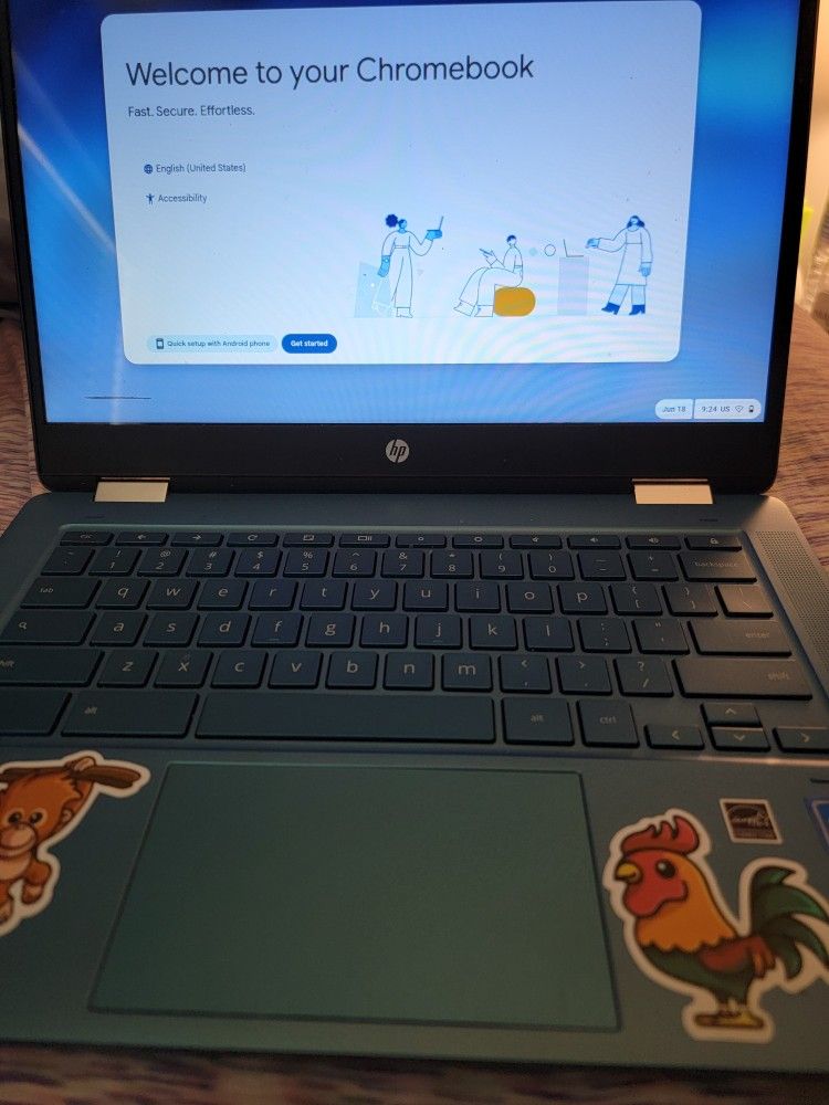 HP Chromebook Touchscreen Teal Color