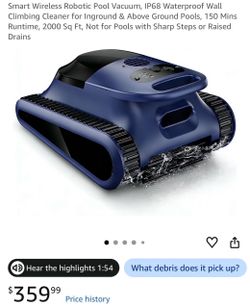 Smart Wireless Robotic Pool Vacuum Cleaner