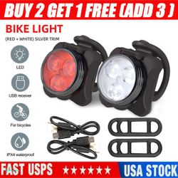 Bike Light Set, Super Bright USB Rechargeable Bicycle Lights,Waterproof Mountain