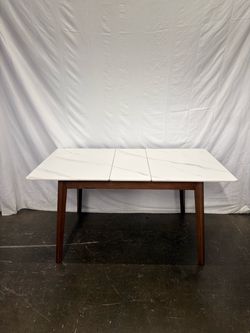 Walnut Solid Oak Extendable Dining Table – White Slate Top *Free Delivery*