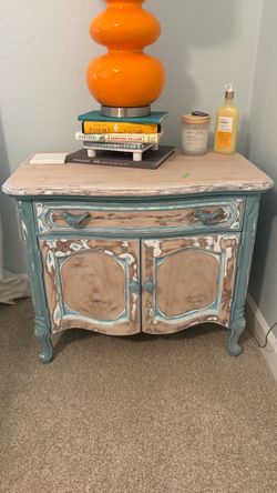 Painted nightstand 28”Wx17”Dx24”H