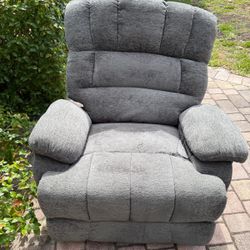 Large Rocker Recliner Chair for Bedroom Or Living Room Gray Fabric