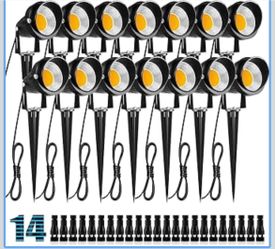 ZUCKEO 10W Low Voltage Landscape Lights LED Landscape Lighting with Connectors, 12V Outdoor Spotlights Yard Garden Pathway Lights, 1000LM Waterproof W