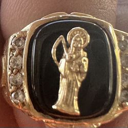 Santa Muerte Gold Ring