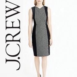 J. Crew Wool Blend Tweed Herringbone Shift Dress Size 6