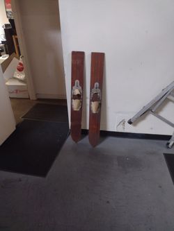 Vintage Wooden Water Skis