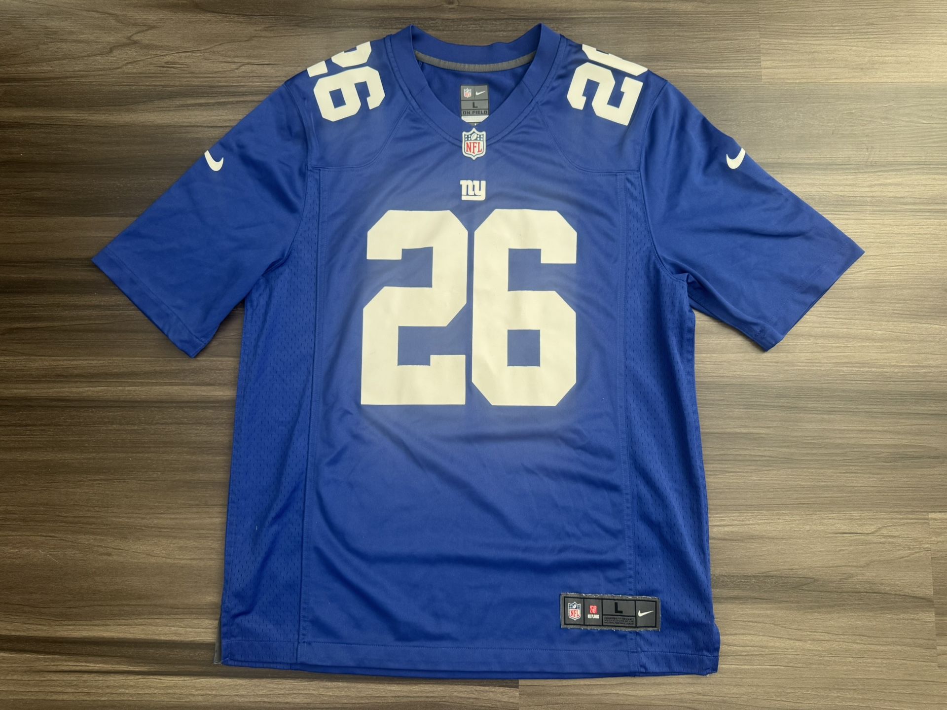 Nike On Field New York Giants Saquon Barkley #26 Home Blue Jersey Size Large