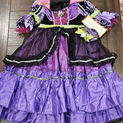 NWT Girls Witch Halloween Deluxe Costume Size 4-6x  NEW